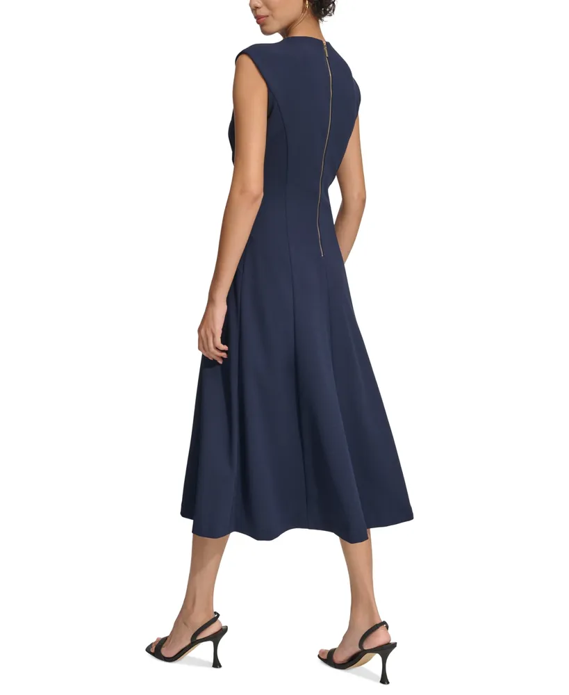 Calvin Klein Women's Sleeveless Pleated Bodice Dress