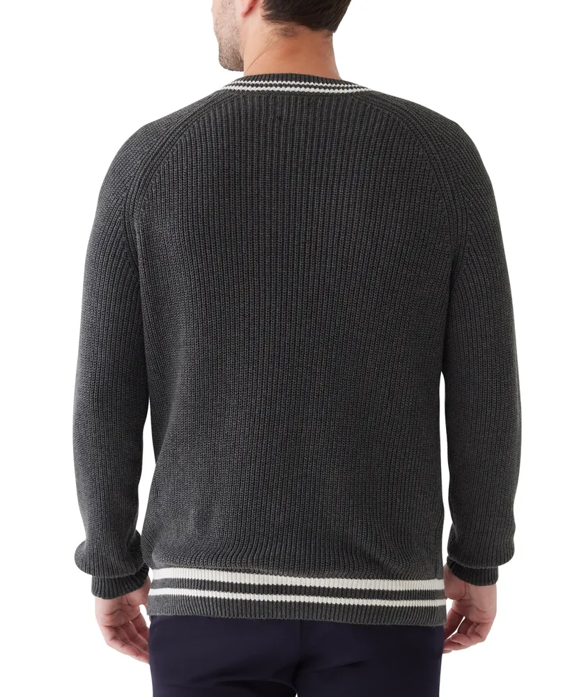 Frank And Oak Men's Relaxed Fit V-Neck Long Sleeve Sweater