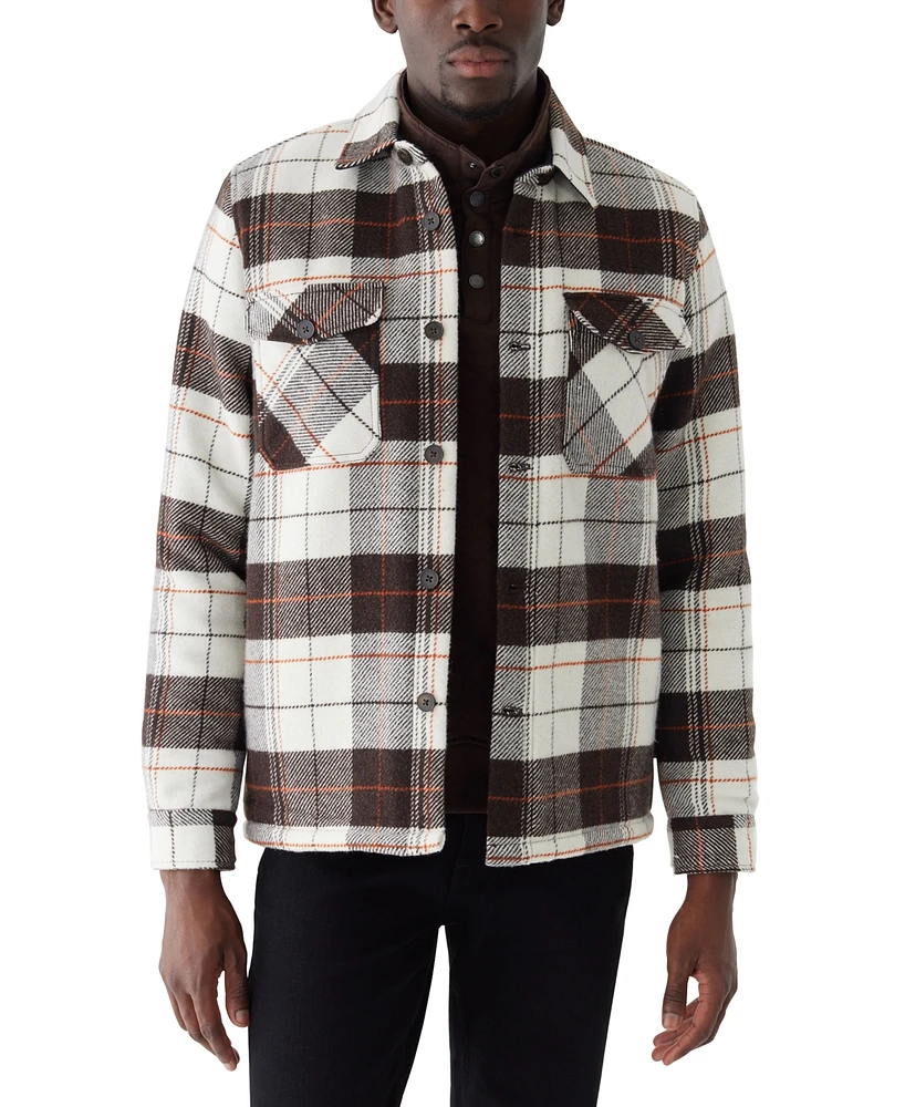 Frank And Oak Men's Relaxed-Fit Plaid Fleece-Lined Shirt Jacket