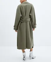 Mango Women's Belted Woolen Coat