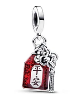 Pandora Sterling Silver Amulet Dangle with Red Enamel Charm