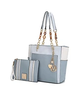 Mkf Collection Rochelle Color Block Tote Bag with Wristlet by Mia K