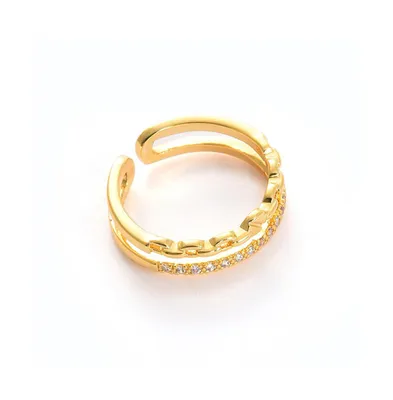 Sohi Women's Gold Minimal Metallic Open Ring