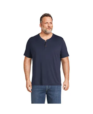 Lands' End Men's Short Sleeve Supima Jersey Henley T-Shirt