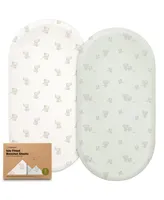 Bassinet Sheet for Baby Girls, Boys, 2-Pack Isla Fitted Sheets, Mattress Sheets