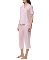 Splendid Women's 2-Pc. Notched-Collar Cropped Pajamas Set