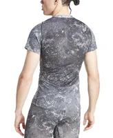 adidas Men's Tech-Fit Moisture-Wicking Swirl Compression T-Shirt