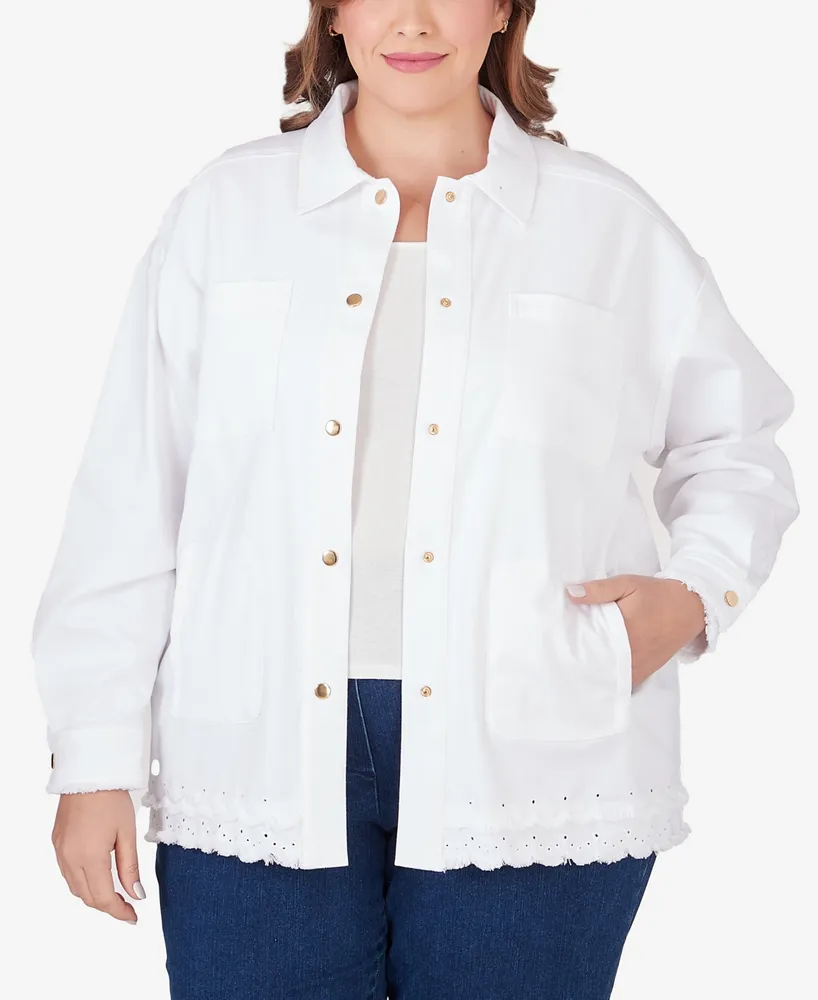Cropped White-Wash Jean Jacket | Old Navy