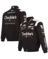 Men's Jh Design Black Kyle Busch Cheddar's Twill Uniform Full-Snap Jacket