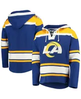 Men's '47 Brand Royal Los Angeles Rams Lacer V-Neck Pullover Hoodie