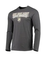 Men's Concepts Sport Black, Heathered Charcoal Distressed Army Black Knights Meter Long Sleeve T-shirt and Pants Sleep Set