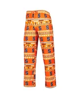 Men's Concepts Sport Orange Syracuse Swivel Long Sleeve T-shirt and Pants Sleep Set