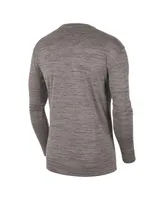 Men's Nike Heather Gray Oregon Ducks Team Velocity Performance Long Sleeve T-shirt