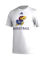 Men's adidas White Kansas Jayhawks Fadeaway Basketball Pregame Aeroready T-shirt