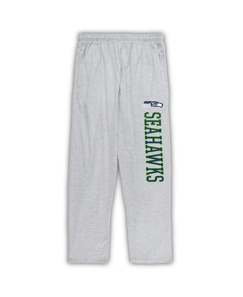 Men's Concepts Sport College Navy, Heather Gray Seattle Seahawks Big and Tall T-shirt Pajama Pants Sleep Set