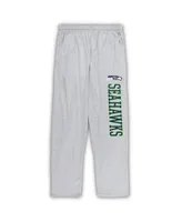 Men's Concepts Sport College Navy, Heather Gray Seattle Seahawks Big and Tall T-shirt Pajama Pants Sleep Set