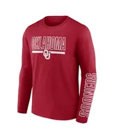 Men's Profile Crimson Oklahoma Sooners Big and Tall Two-Hit Graphic Long Sleeve T-shirt