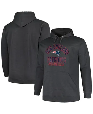 Men's Fanatics Heather Charcoal New England Patriots Big and Tall Pullover Hoodie