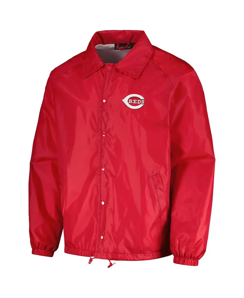 Men's Dunbrooke Red Cincinnati Reds Coach's Raglan Full-Snap Windbreaker Jacket