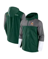 Men's Fanatics Green, Gray Miami Hurricanes Game Day Ready Full-Zip Jacket