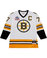 Men's Mitchell & Ness Ray Bourque White Boston Bruins Captain Patch 1989/90 Blue Line Player Jersey