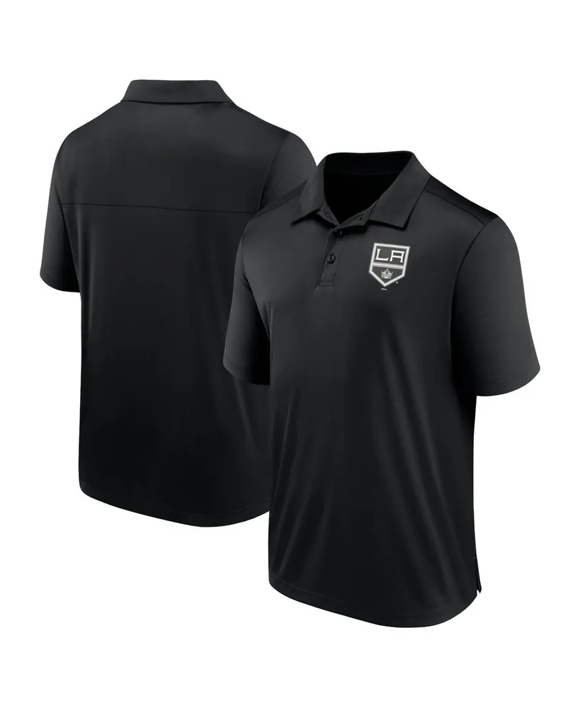 Men's Fanatics Black Los Angeles Kings Left Side Block Polo Shirt