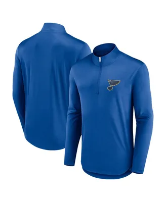 Men's Fanatics Blue St. Louis Blues Mock Neck Quarter-Zip Jacket