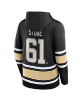 Men's Fanatics Mark Stone Black Vegas Golden Knights Name and Number Lace-Up Pullover Hoodie