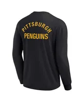 Men's and Women's Fanatics Signature Black Pittsburgh Penguins Super Soft Long Sleeve T-shirt