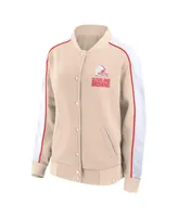 Women's Fanatics Tan Cleveland Browns Lounge Full-Snap Varsity Jacket