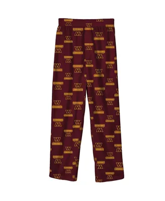 Big Boys Burgundy Washington Commanders Team-Colored Printed Pajama Pants