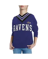 Women's Tommy Hilfiger Purple Baltimore Ravens Heidi Raglan V-Neck Sweater