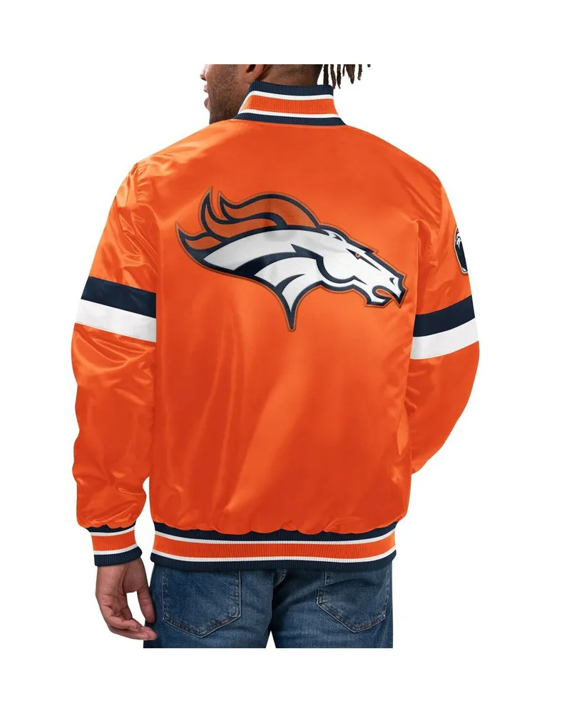 Men's Starter Orange Denver Broncos Home Game Satin Full-Snap Varsity Jacket