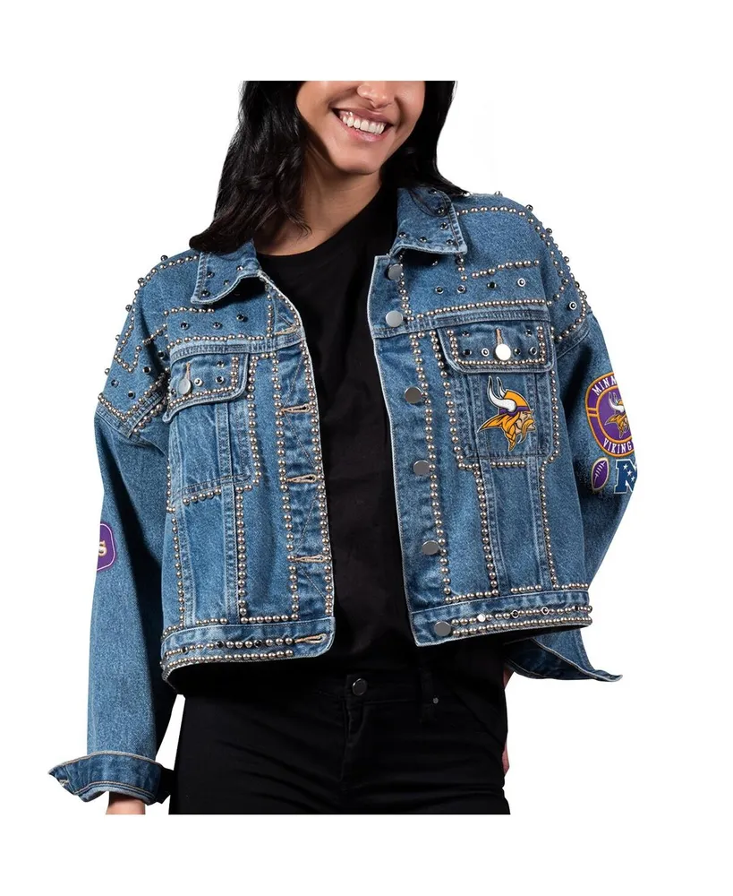 Women's G-iii 4Her by Carl Banks Minnesota Vikings First Finish Medium Denim Full-Button Jacket