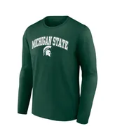 Men's Fanatics Green Michigan State Spartans Campus Long Sleeve T-shirt