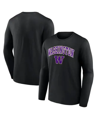 Men's Fanatics Black Washington Huskies Campus Long Sleeve T-shirt