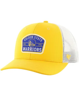 Men's '47 Brand Gold Golden State Warriors Semi Patch Trucker Adjustable Hat