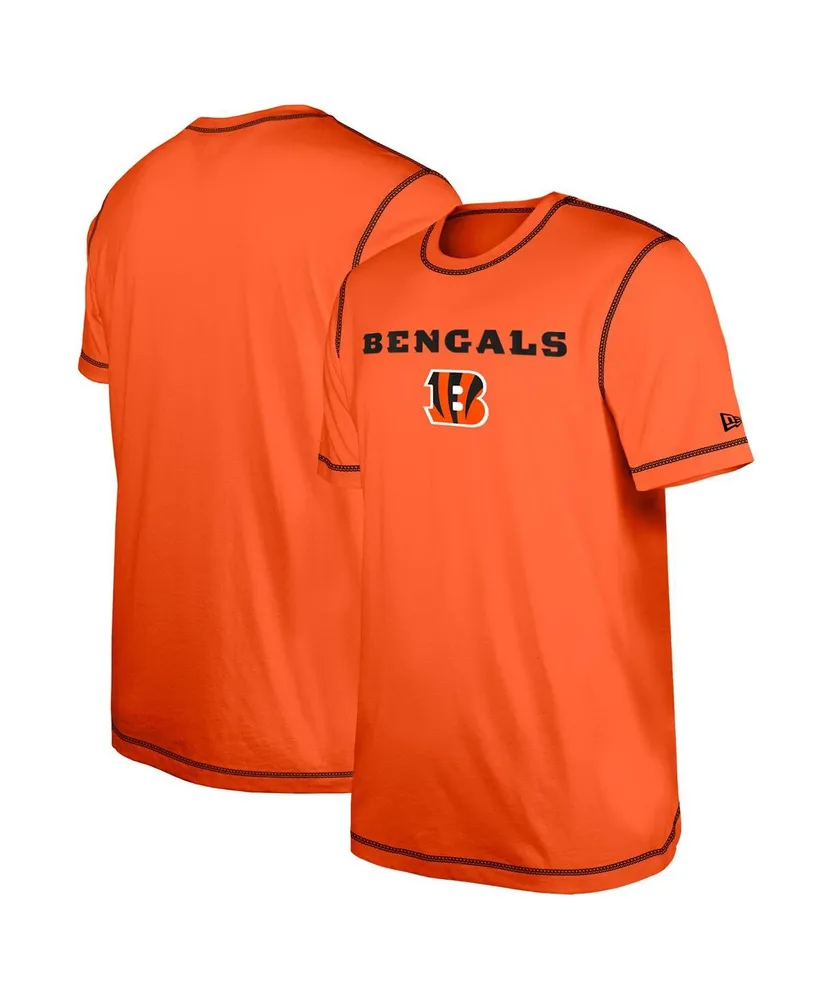 Men's New Era Orange Cincinnati Bengals Third Down Puff Print T-shirt