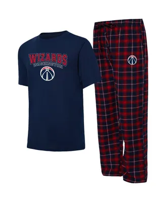 Men's College Concepts Navy, Red Washington Wizards Arctic T-shirt and Pajama Pants Sleep Set