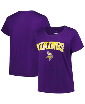 Women's Fanatics Purple Minnesota Vikings Plus Arch Over Logo T-shirt