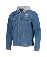 Men's The Wild Collective Denim Denver Broncos Hooded Full-Button Jacket