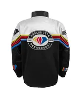 Men's Checkered Flag Sports Black Nascar 75th Anniversary Nylon Full-Snap Jacket