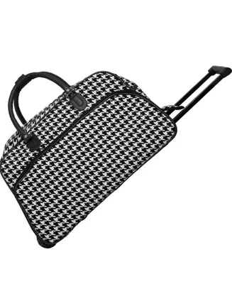 World Traveler Hounds tooth 21-Inch Carry-On Rolling Duffel Bag