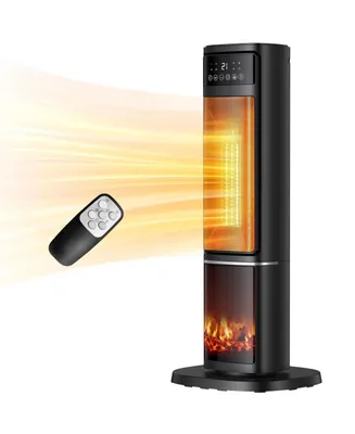 1500W Oscillating Ceramic Tower Electric Space Heater with Remote