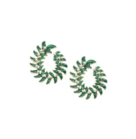 Sohi Women's Green Wreath Drop Earrings