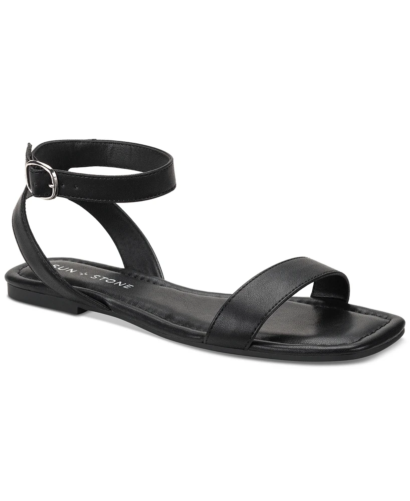 Sun + Stone Women's Quebecc Ankle Strap Flat Sandals, Created for Macy's