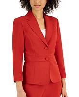 Le Suit Crepe Two-Button Blazer & Pants, Regular and Petite Sizes