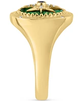 Effy Malachite & Diamond (1/20 ct. t.w.) North Star Ring in 14k Gold