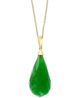 Effy Dyed Jade Fancy-Cut Briolette 18" Pendant Necklace in 14k Gold