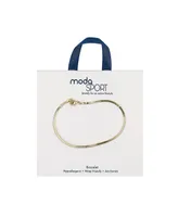 ModaSport Gold-Tone Stainless Steel Herringbone Bracelet